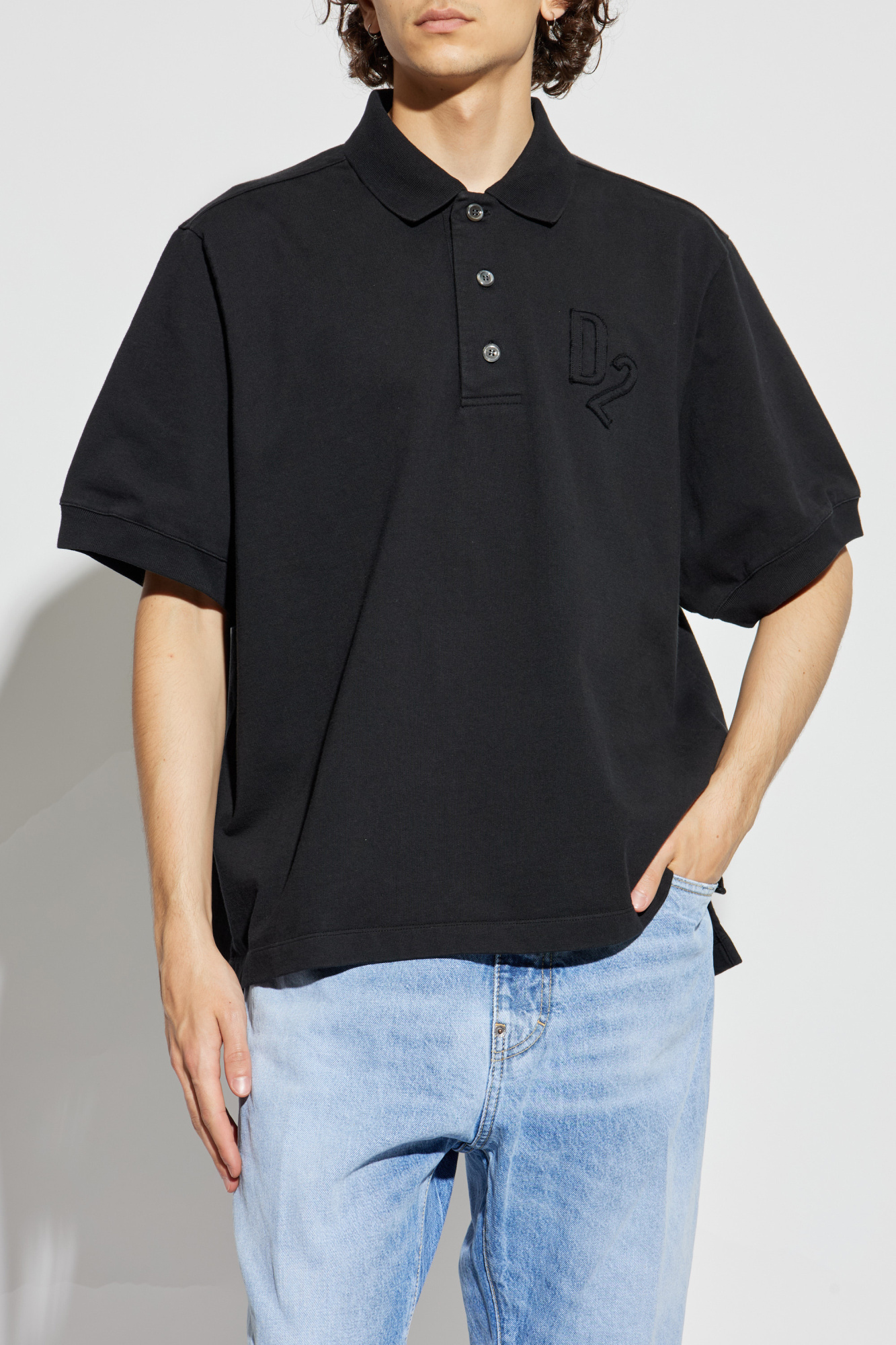 Black Polo with logo Dsquared2 - Vitkac AS